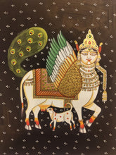 Load image into Gallery viewer, Fine Original Indian Handmade Holy Cow kamadhenu Pichwai Painting Art
