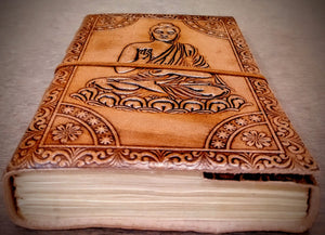 Buddha Embossed Handmade Leather Bound Large A5 Size Unisex Journal , Travel Notebook , Gifts for Her
