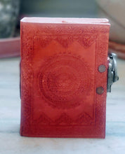 Load image into Gallery viewer, Chakra Embossed Leather Diary with Lock
