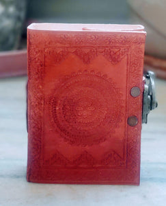 Chakra Embossed Leather Diary with Lock