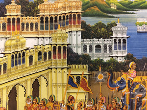 Royal Handmade Procession Painting Fine Art Work of Udaipur
