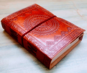 Embossed Leather Diary Journal