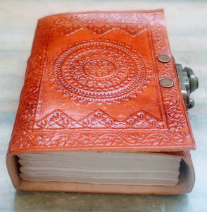 Embossed Leather Journal with Lock
