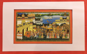 Royal Handmade Procession Painting Fine Art Work of Udaipur