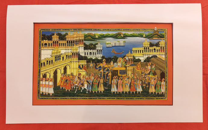 Royal Handmade Procession Painting Fine Art Work of Udaipur