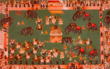 Load image into Gallery viewer, Elephant Fight Luxury Finest Museum Art Work Painted on Wasli Paper
