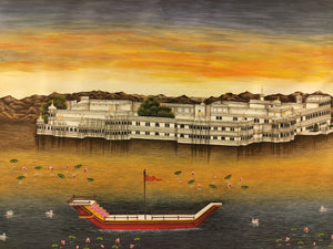 Lake Palace Udaipur 14 by 21 Inches Finest Art Work on Paper