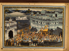Load image into Gallery viewer, Royal Night Scene Wedding Procession Miniature Painting on Silk
