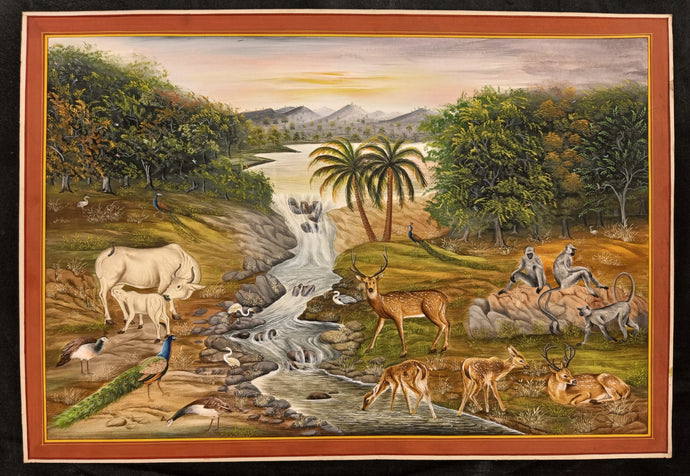Handmade Jungle Scene Finest Wall Decor Indian Miniature Painting