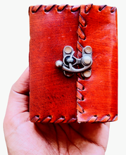 Load image into Gallery viewer, Hand Stitched Leather Journal With Lock

