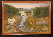 Load image into Gallery viewer, Handmade Jungle Scene Finest Wall Decor Indian Miniature Painting
