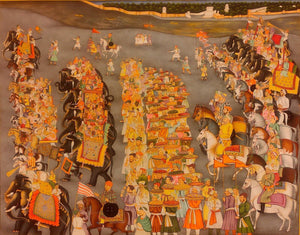 Handmade Shah Jahan Padshahnama Finest Wall Decor Large Art Work