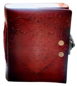 Heart Embossed Personal Leather Journal