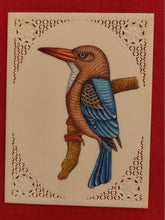 Load image into Gallery viewer, KingFisher Bird Birds Miniature Painting India Art Synthetic Ivory - ArtUdaipur

