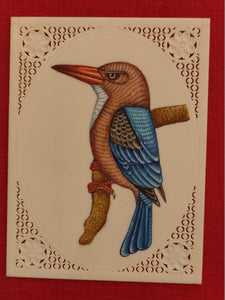KingFisher Bird Birds Miniature Painting India Art Synthetic Ivory - ArtUdaipur
