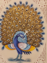 Load image into Gallery viewer, Hand Painted Peacock Pair Bird Birds Miniature Painting India Art - ArtUdaipur
