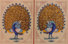 Load image into Gallery viewer, Hand Painted Peacock Pair Bird Birds Miniature Painting India Art - ArtUdaipur
