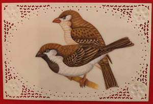 Sparrow Birds Miniature Painting