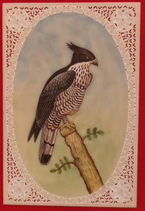 Beautiful Eagle Bird on Synthetic Ivory Hand Painted Painting Art - ArtUdaipur