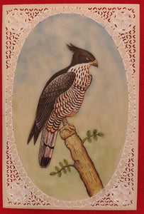 Beautiful Eagle Bird on Synthetic Ivory Hand Painted Painting Art - ArtUdaipur