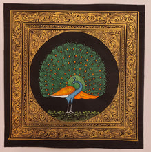 Load image into Gallery viewer, Peacock Bird Silk Collection Art
