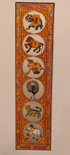 Load image into Gallery viewer, Hand Painted Procession Miniature Painting India Art on Silk Nature Animal - ArtUdaipur
