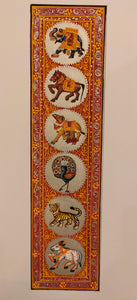 Hand Painted Procession Miniature Painting India Art on Silk Nature Animal - ArtUdaipur