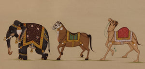 Procession Painting Indian Artwork Rajasthani