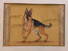 Load image into Gallery viewer, Hand Painted Courage Dog Loyal Miniature Painting India Art Paper WildLife - ArtUdaipur
