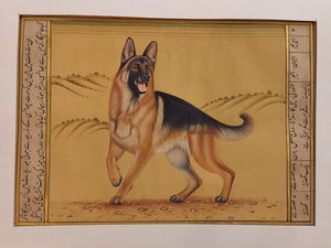 Hand Painted Courage Dog Loyal Miniature Painting India Art Paper WildLife - ArtUdaipur