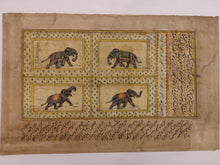 Load image into Gallery viewer, Hand Painted Elephant Animal Miniature Painting India Art on Old Paper WildLife - ArtUdaipur
