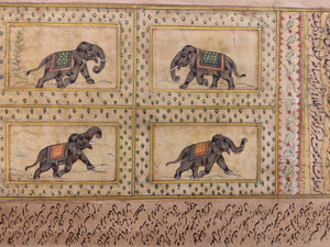 Hand Painted Elephant Animal Miniature Painting India Art on Old Paper WildLife - ArtUdaipur