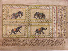 Load image into Gallery viewer, Hand Painted Elephant Animal Miniature Painting India Art on Old Paper WildLife - ArtUdaipur
