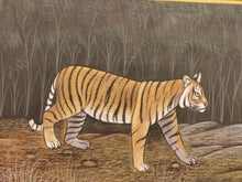 Load image into Gallery viewer, Hand Painted Tiger Animal Miniature Painting India Art Nature Paper WildLife - ArtUdaipur
