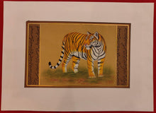 Load image into Gallery viewer, Hand Painted Tiger Animal Miniature Painting India Art Nature Paper WildLife - ArtUdaipur
