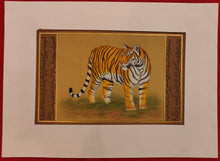 Load image into Gallery viewer, Hand Painted Tiger Animal Miniature Painting India Art Nature Paper WildLife - ArtUdaipur
