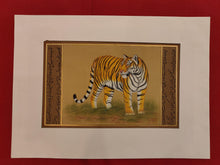 Load image into Gallery viewer, Hand Painted Tiger Animal Miniature Painting India Art Nature Paper WildLife - ArtUdaipur
