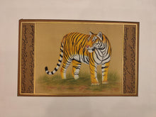 Load image into Gallery viewer, Hand Painted Tiger Animal Miniature Painting India Art Nature Paper WildLife - ArtUdaipur
