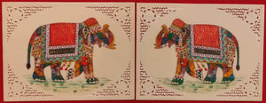 Hand Painted Elephant Pair Animal Miniature Painting India Art WildLife - ArtUdaipur