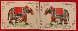 Hand Painted Elephant Pair Animal Miniature Painting India Art WildLife - ArtUdaipur