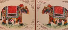 Load image into Gallery viewer, Hand Painted Elephant Pair Animal Miniature Painting India Art WildLife - ArtUdaipur
