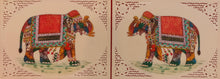Load image into Gallery viewer, Hand Painted Elephant Pair Animal Miniature Painting India Art WildLife - ArtUdaipur
