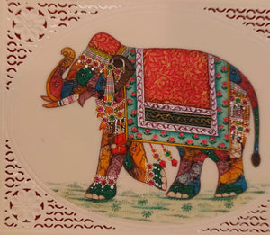 Hand Painted Elephant Pair Animal Miniature Painting India Art WildLife - ArtUdaipur