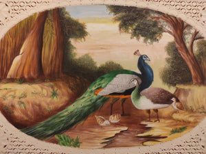 Hand Painted Peacock Bird Animal Miniature Painting India Art Wild - ArtUdaipur