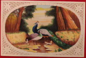 Hand Painted Peacock Bird Animal Miniature Painting India Art Wild - ArtUdaipur