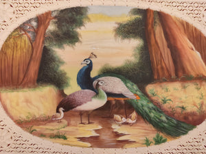 Hand Painted Peacock Bird Animal Miniature Painting India Art Wild - ArtUdaipur