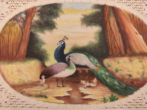 Hand Painted Peacock Bird Animal Miniature Painting India Art Wild - ArtUdaipur