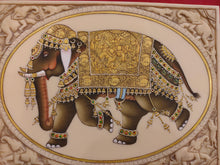 Load image into Gallery viewer, HandPainted Elephant Carved Carving Miniature Painting Art Synthetic Faux Ivory - ArtUdaipur
