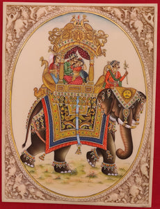 Hand Painted Mughal Ambabari Miniature Painting India Art on Synthetic Ivory - ArtUdaipur