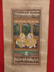 Original Hand Painted Radha Krishan Indian Miniature Painting - ArtUdaipur